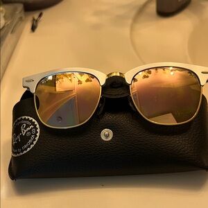 Ray-Ban Gold and Silver Sunglasses with Black case